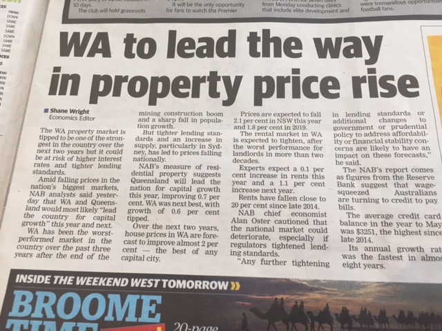 WA property market tipped to lead the way in growth after slump to worst performing
